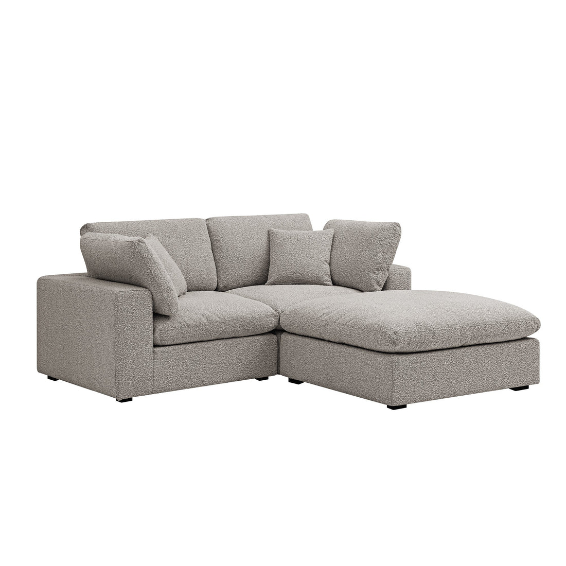 Lutyens Taupe Boucle Modular Sofa 2-Piece Chaise