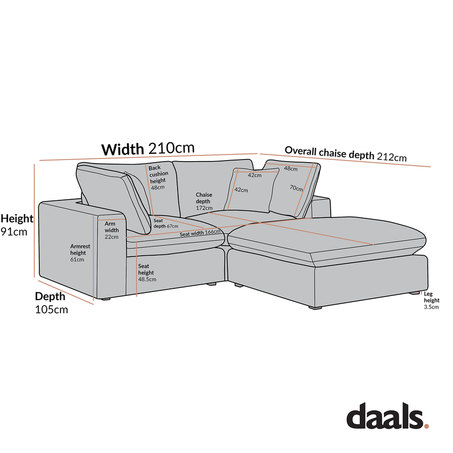 Lutyens Taupe Boucle Modular Sofa 2-Piece Chaise