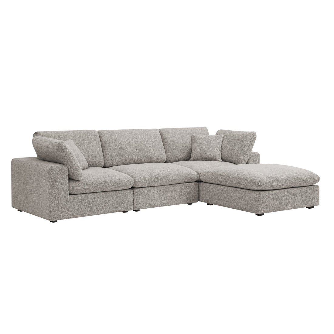 Lutyens Taupe Boucle Modular Sofa 3-Piece Chaise