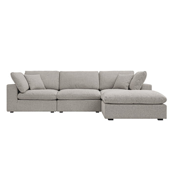 Lutyens Taupe Boucle Modular Sofa 3-Piece Chaise