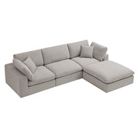 Lutyens Taupe Boucle Modular Sofa 3-Piece Chaise