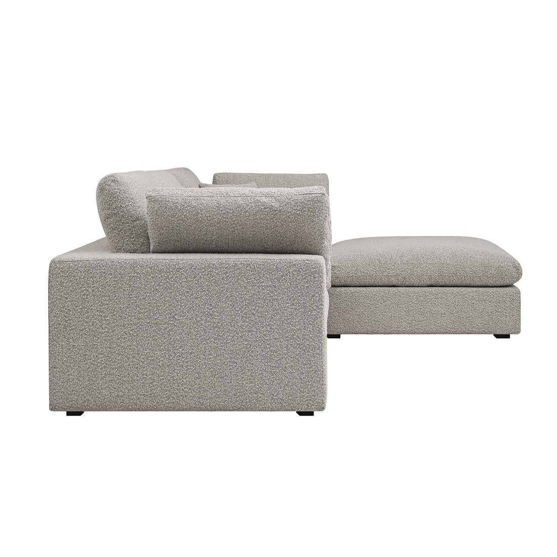 Lutyens Taupe Boucle Modular Sofa 3-Piece Chaise