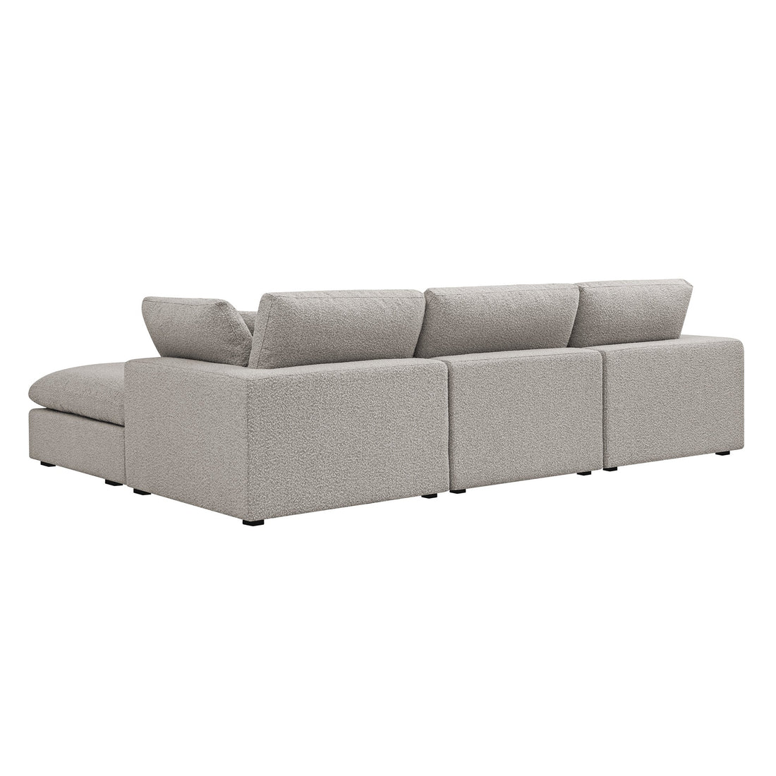 Lutyens Taupe Boucle Modular Sofa 3-Piece Chaise