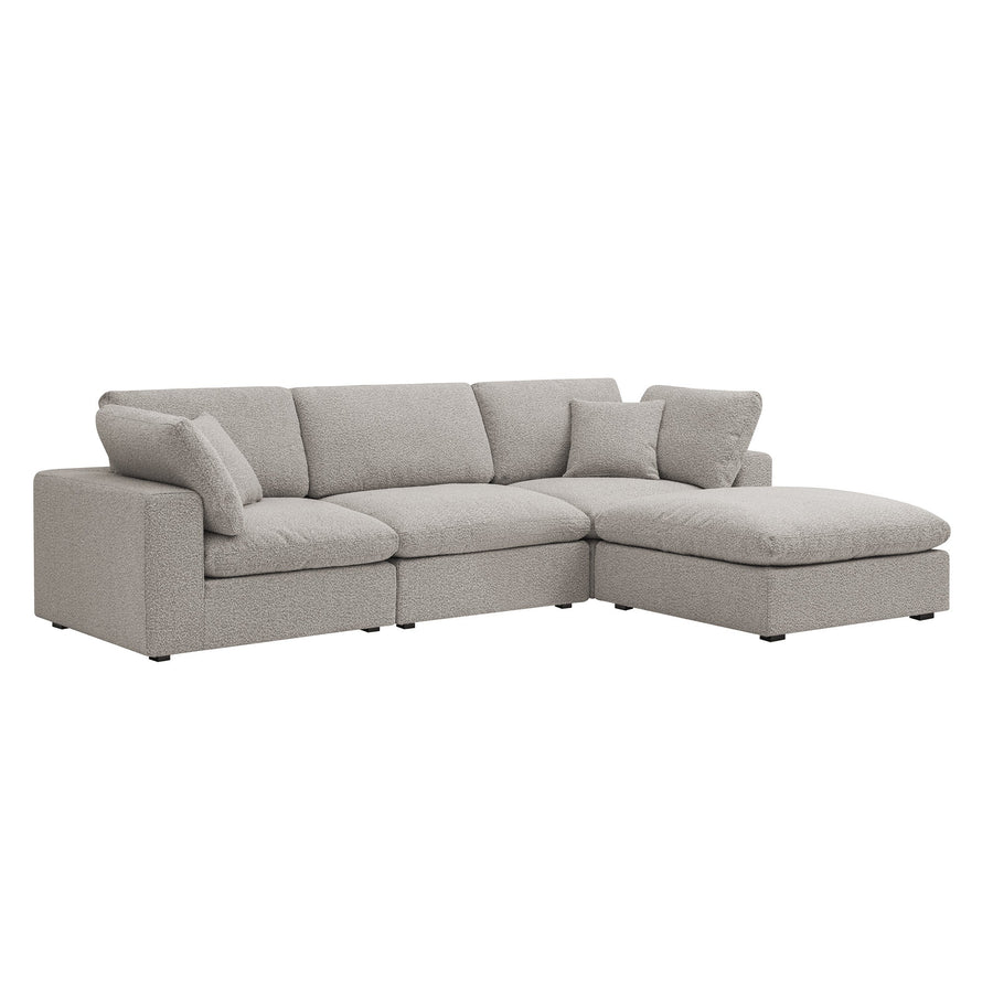 Lutyens Taupe Boucle Modular Sofa 3-Piece Chaise