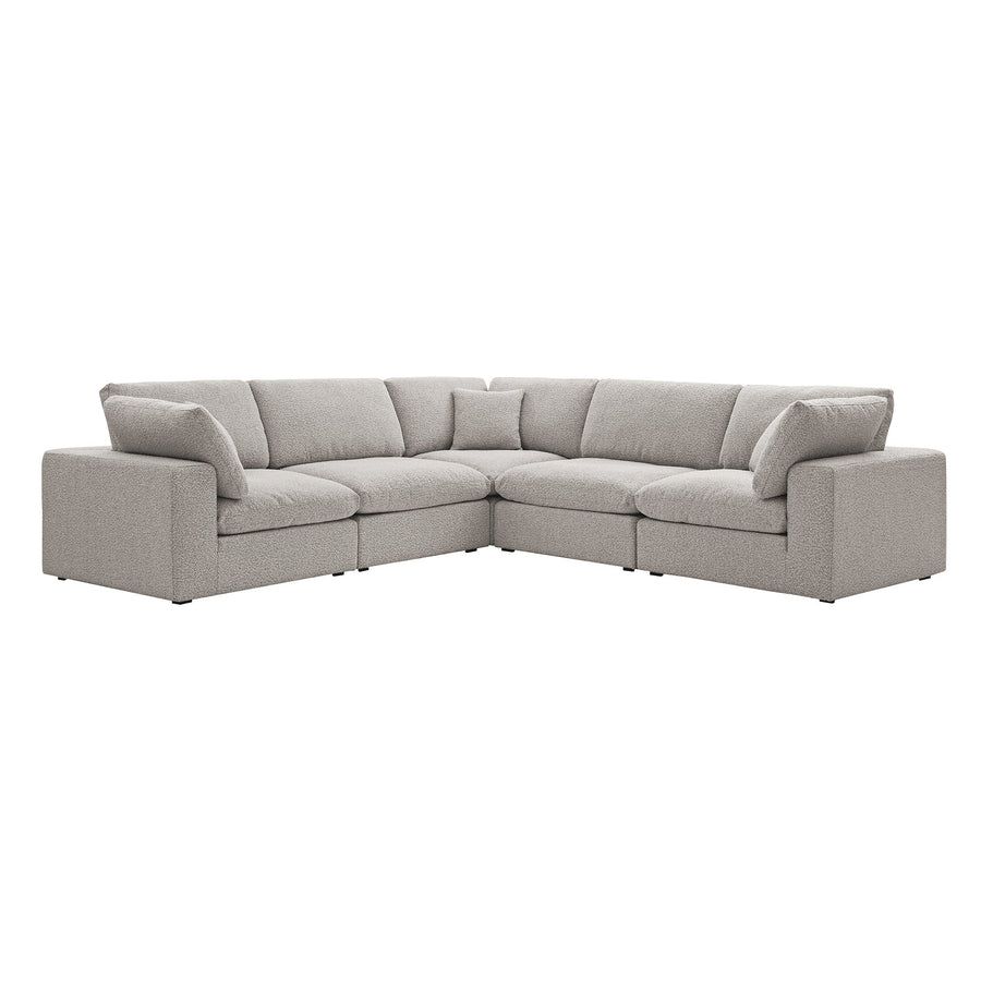 Lutyens Taupe Boucle Modular Sofa 5-Piece Corner Set