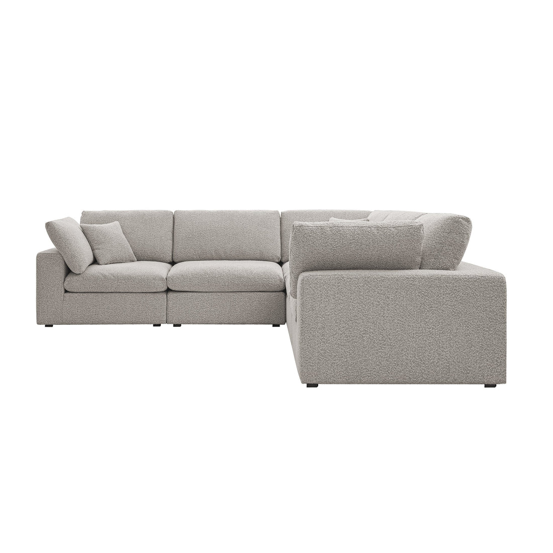 Lutyens Taupe Boucle Modular Sofa 5-Piece Corner Set