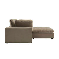 Lutyens Taupe Velvet Modular Sofa 2-Piece Chaise