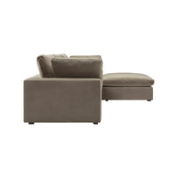 Lutyens Taupe Velvet Modular Sofa 3-Piece Chaise