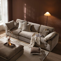 Lutyens Taupe Velvet Modular Sofa, 3-Piece