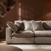 Lutyens Taupe Velvet Modular Sofa, 3-Piece