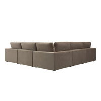 Lutyens Taupe Velvet Modular Sofa 5-Piece Corner Set