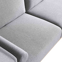 Timber Grey Marl Fabric Sofa, Large 3-Seater Chaise Sofa Right Hand Facing
