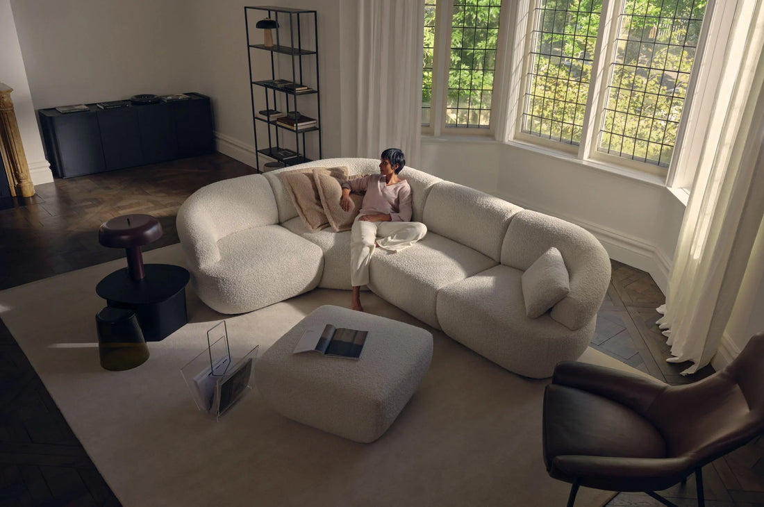 Aura L Shape Modular Sofa with Square Ottoman