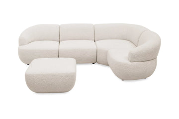 Aura L Shape Modular Sofa with Square Ottoman