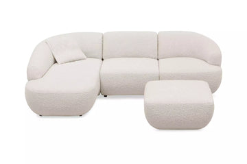 Aura Modular Sofa with Left Chaise and Square Ottoman
