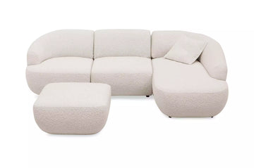 Aura Modular Sofa with Right Chaise and Square Ottoman