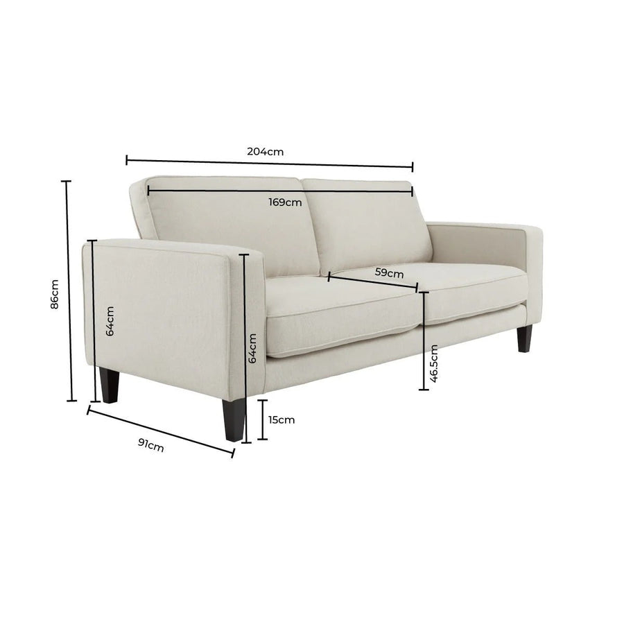 Soho Bouclé 3 Seater Sofa - Ivory