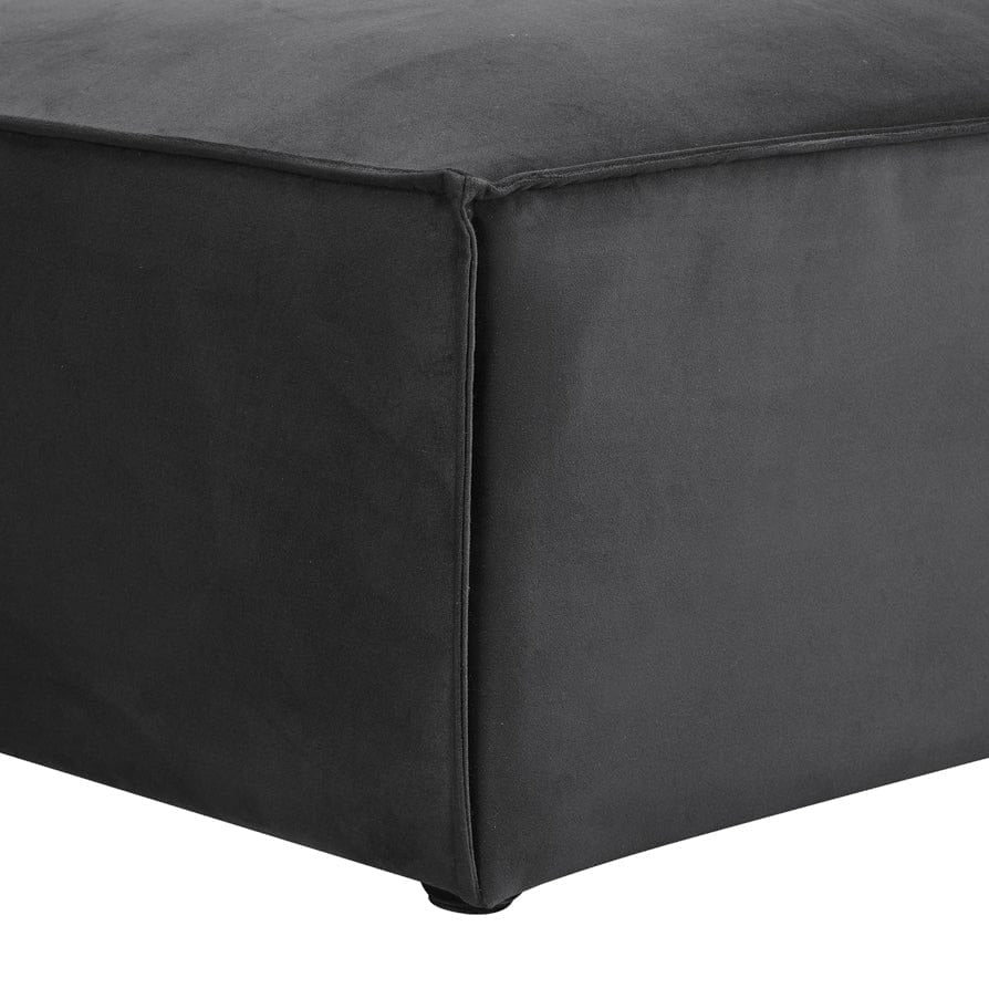 Brooklyn Pouffe - Steel Plush