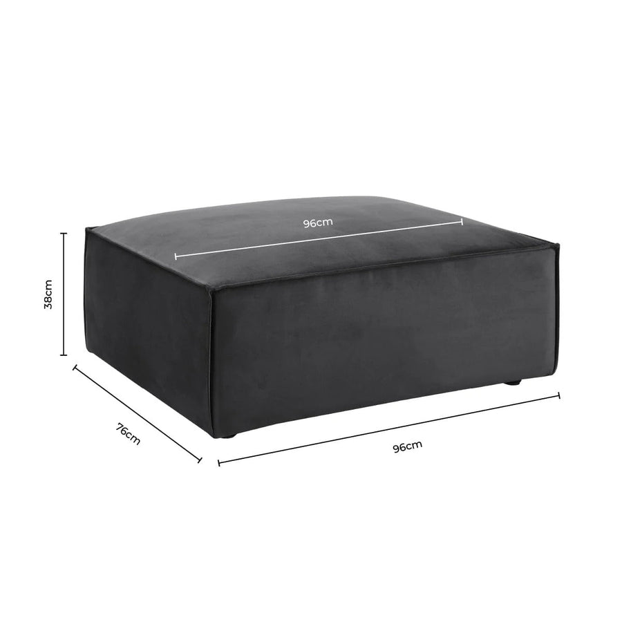 Brooklyn Pouffe - Steel Plush