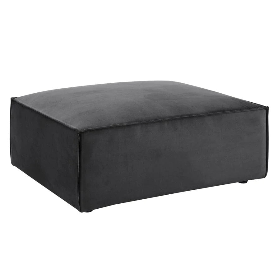 Brooklyn Pouffe - Steel Plush