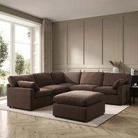 Cairo Feather Left Hand Corner Sofa - Chocolate