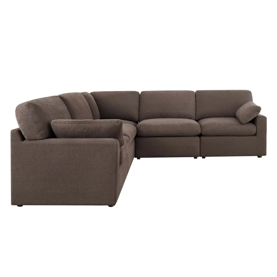 Cairo Feather Left Hand Corner Sofa - Chocolate