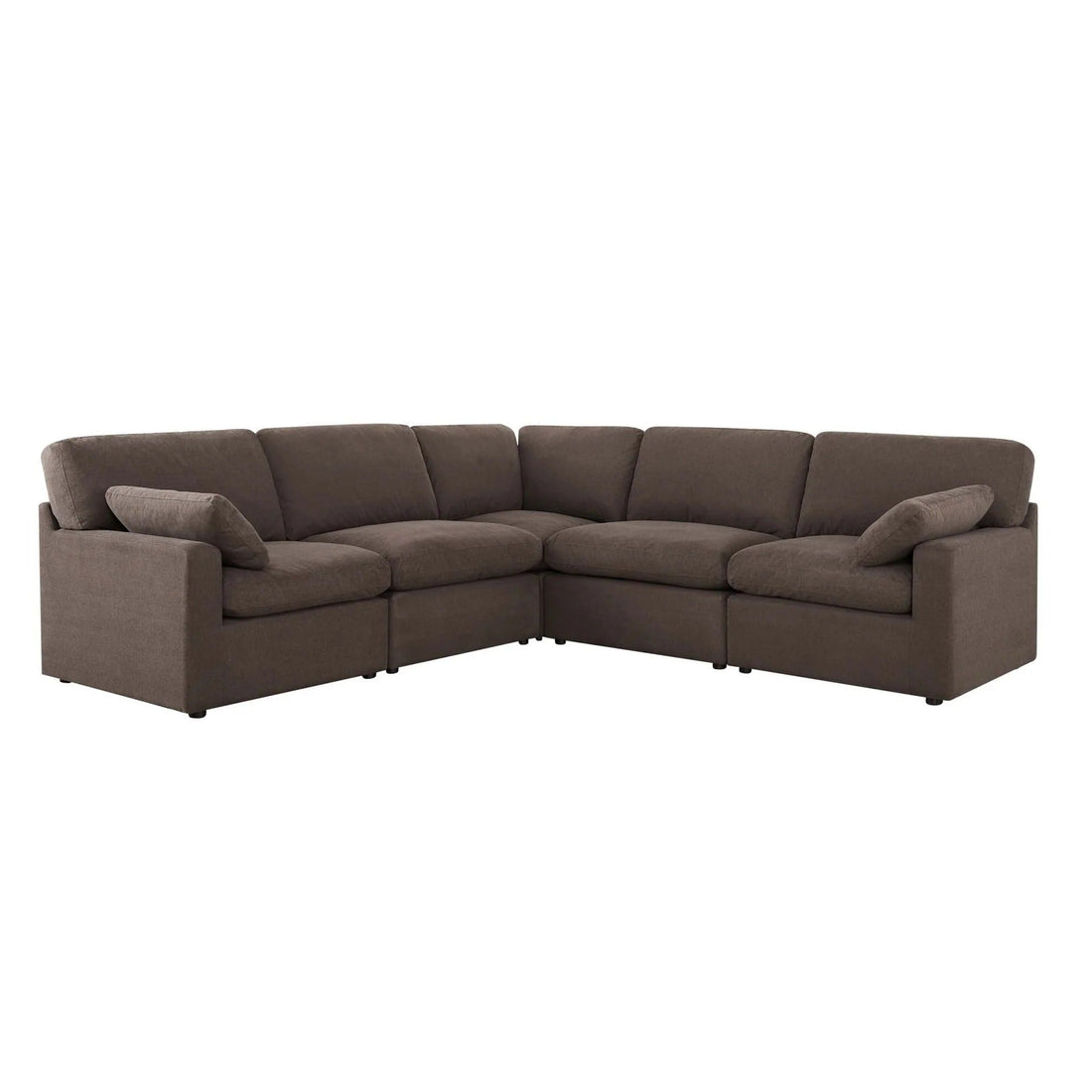 Cairo Feather Left Hand Corner Sofa - Chocolate