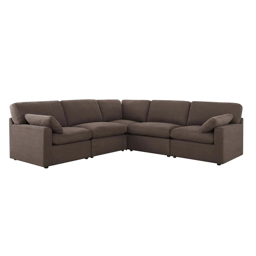 Cairo Feather Left Hand Corner Sofa - Chocolate