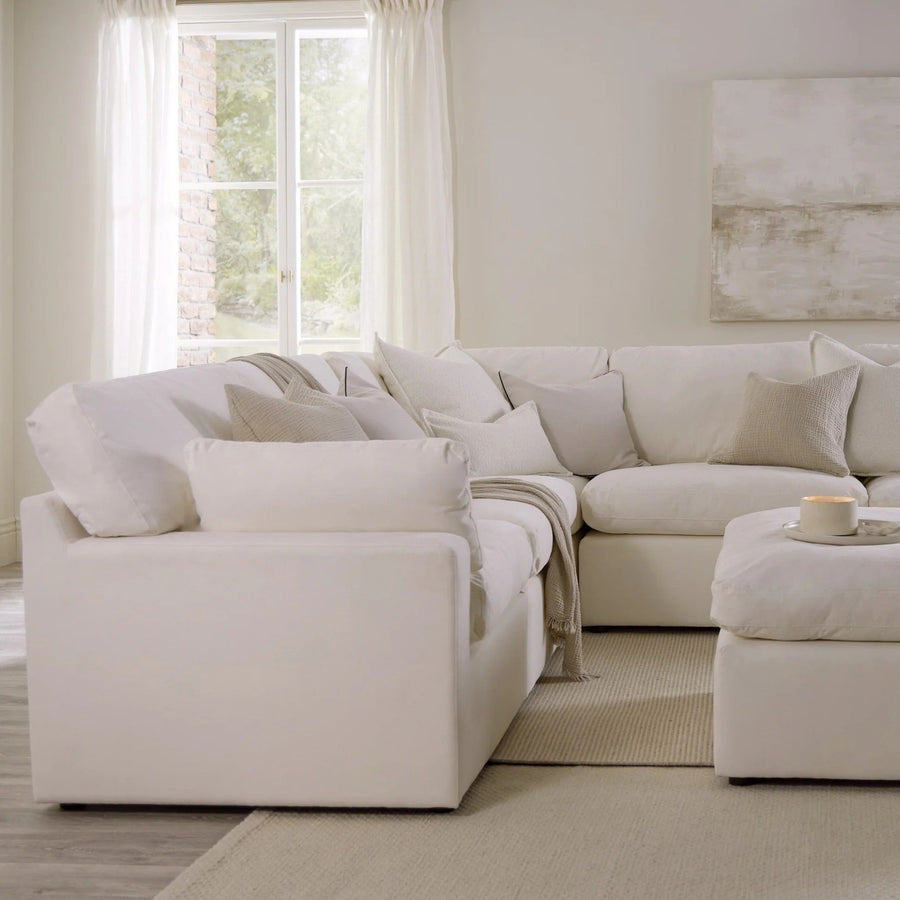 Cairo Feather Left Hand Corner Sofa - Vanilla