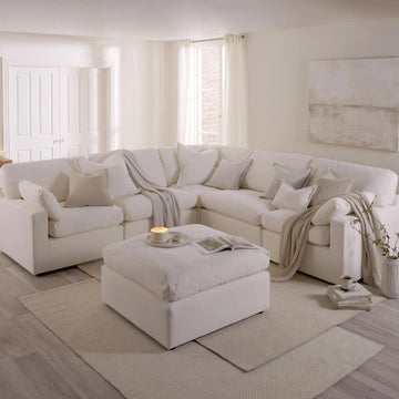 Cairo Feather Left Hand Corner Sofa - Vanilla