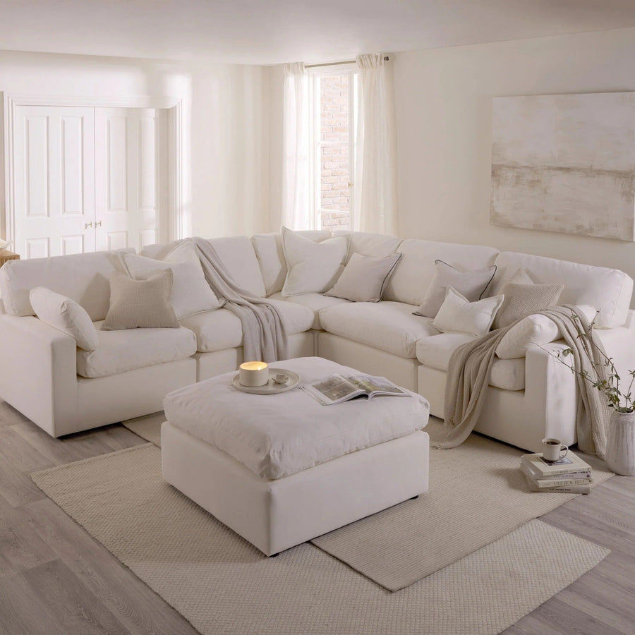 Cairo Feather Left Hand Corner Sofa - Vanilla