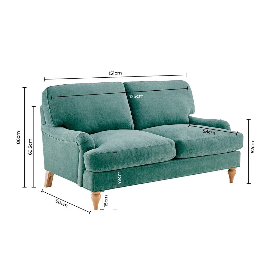 Hampshire 2 Seater Sofa - Sea Green