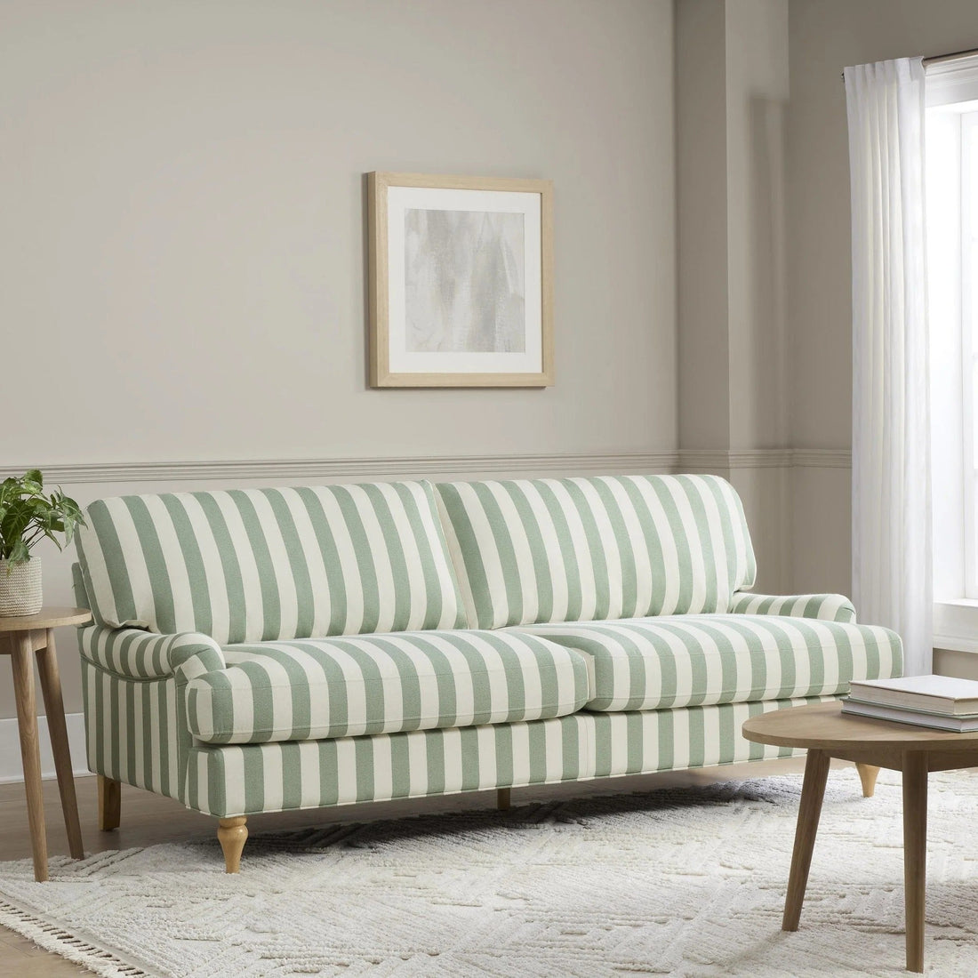 Hampshire 3 Seater Sofa - Green Stripe