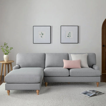 Hampshire Left Hand Chaise Sofa - Mid Grey