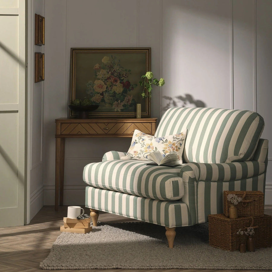 Hampshire Loveseat - Green Stripe