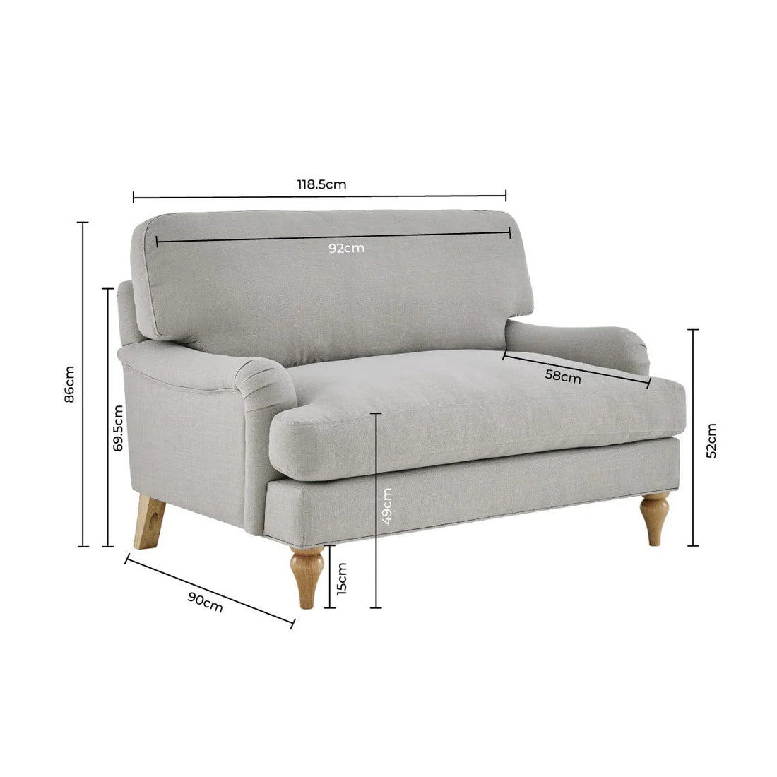Hampshire Loveseat - Light Grey