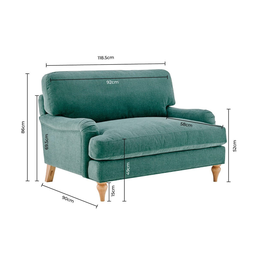 Hampshire Loveseat - Sea Green