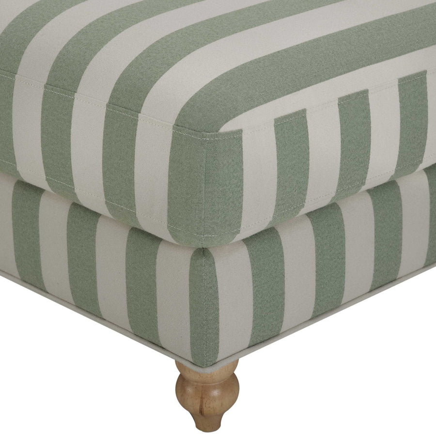 Hampshire Pouffe - Green Stripe