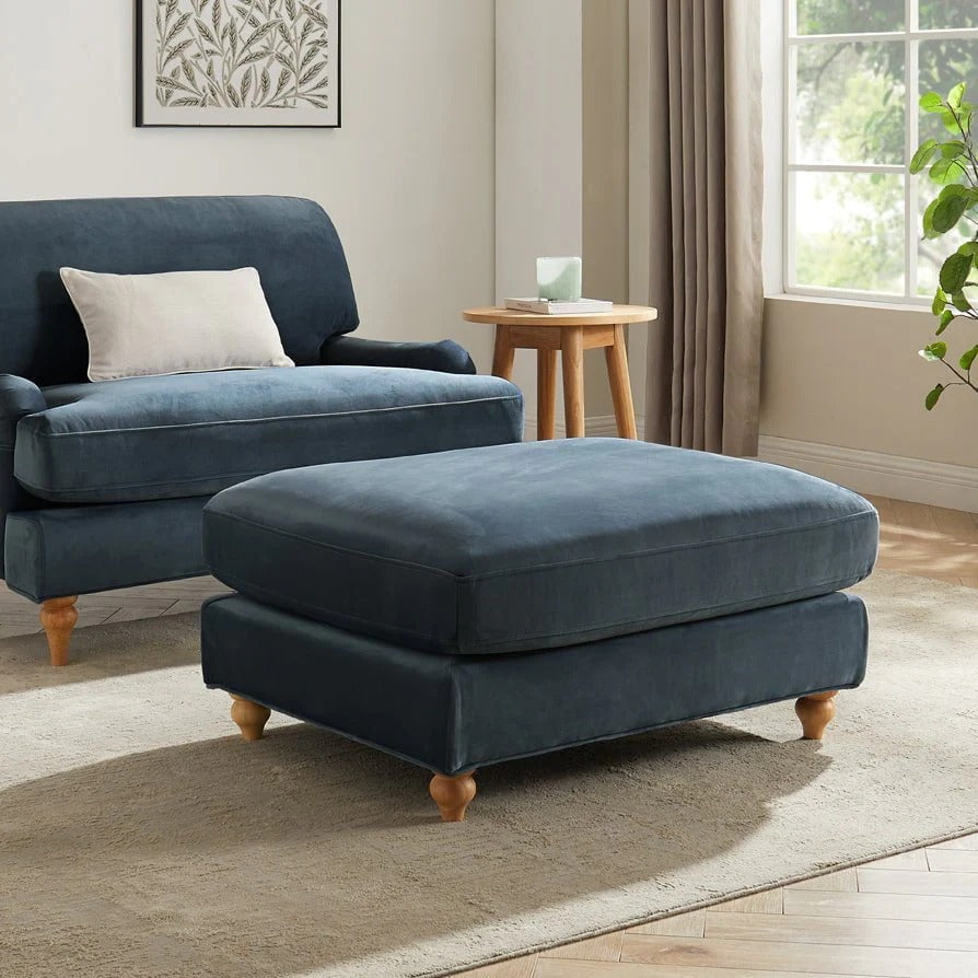 Hampshire Pouffe - Mid Blue