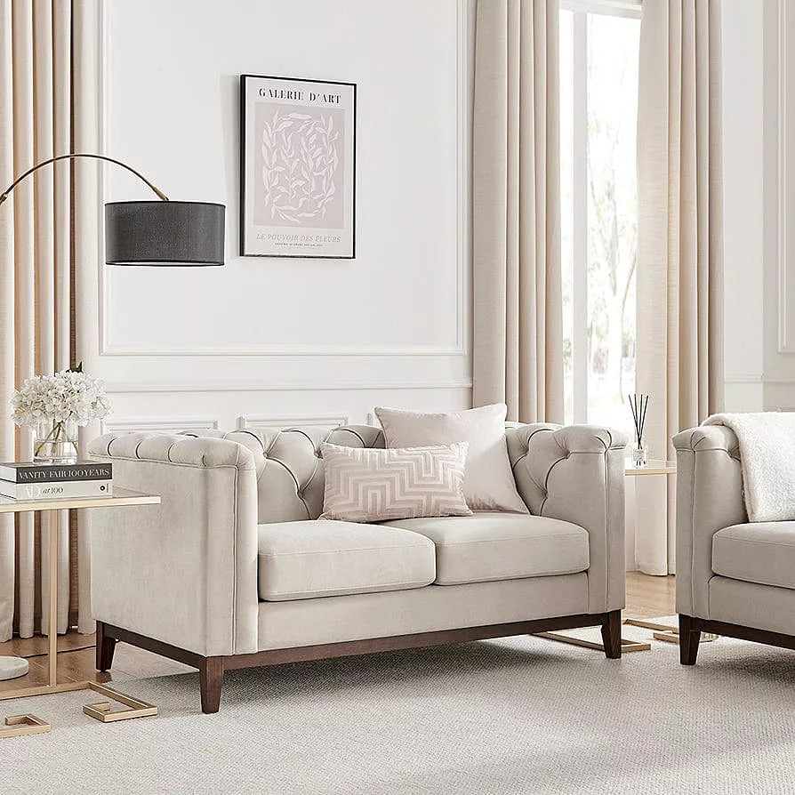 Chesterfield 2 Seater Sofa - Stone