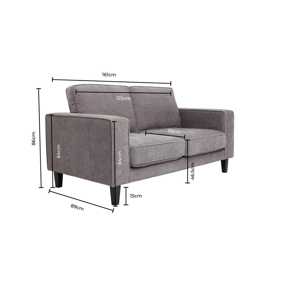Soho 2 Seater Sofa - Grey