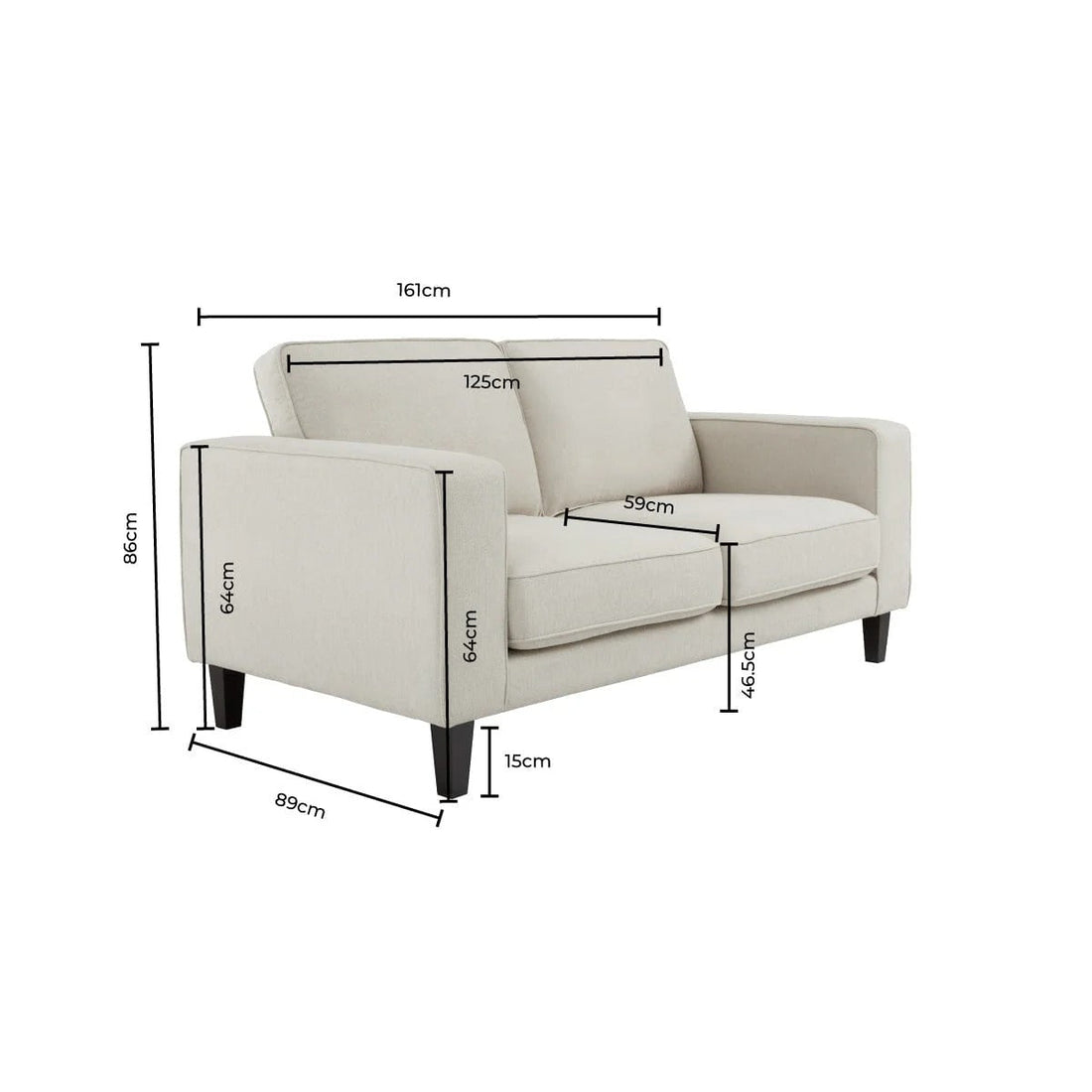 Soho 2 Seater Sofa - Natural