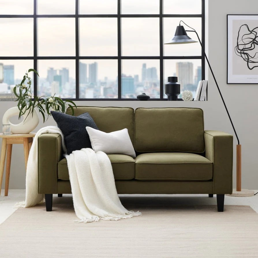 Soho 2 Seater Sofa - Olive Green