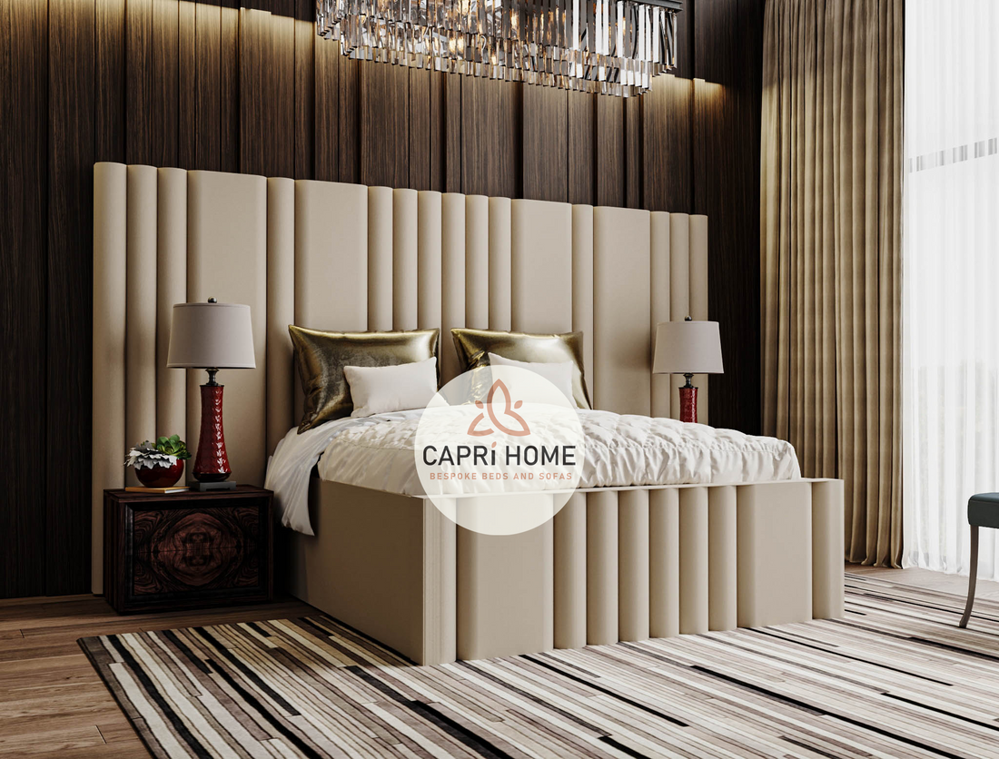 Vincent Extended Large Headboard Upholstered Bed