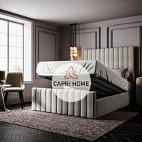 Sealy Striped Line Panel Upholstered Bed, Panel Bed, Stripe Line Bed, New Bed,Beatufil Bed, Panel Bed, Line Bed, Fabric Bed, Upholstered Bed